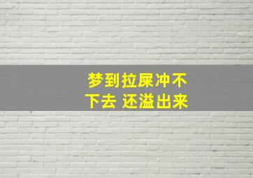 梦到拉屎冲不下去 还溢出来